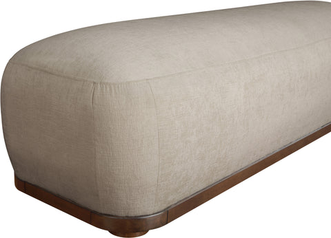 Nova Beige Chenille Fabric Upholstered Bench, 1 Piece (Style 2)