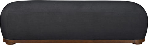 Nova Black Chenille Fabric Upholstered Bench, 1 Piece (Style 3)