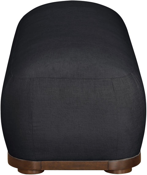 Nova Black Chenille Fabric Upholstered Bench, 1 Piece (Style 3)