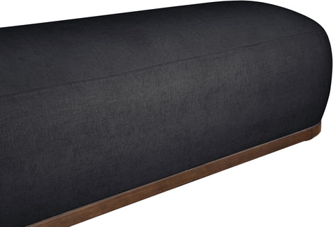Nova Black Chenille Fabric Upholstered Bench, 1 Piece (Style 3)