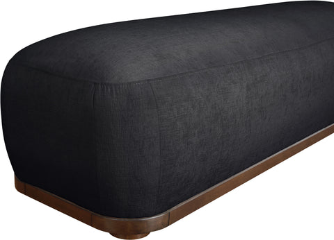 Nova Black Chenille Fabric Upholstered Bench, 1 Piece (Style 3)