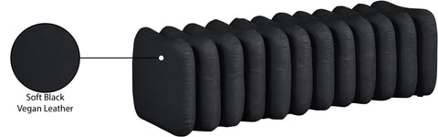Celine Black Vegan Leather Upholstered Bench, 1 Piece