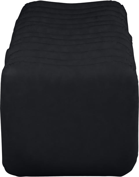 Celine Black Vegan Leather Upholstered Bench, 1 Piece