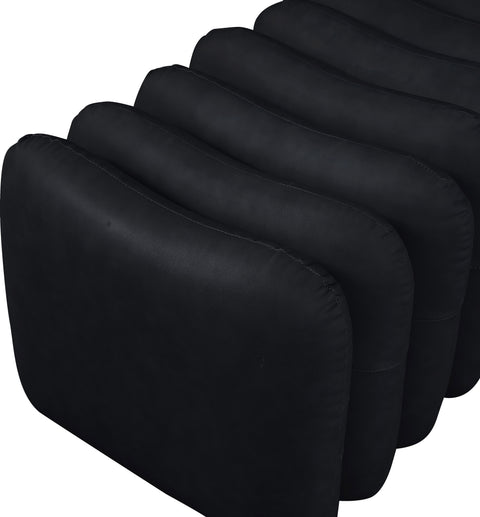 Celine Black Vegan Leather Upholstered Bench, 1 Piece