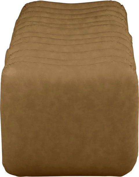 Celine Brown Vegan Leather Upholstered Bench, 1 Piece