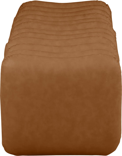 Celine Cognac Vegan Leather Upholstered Bench, 1 Piece