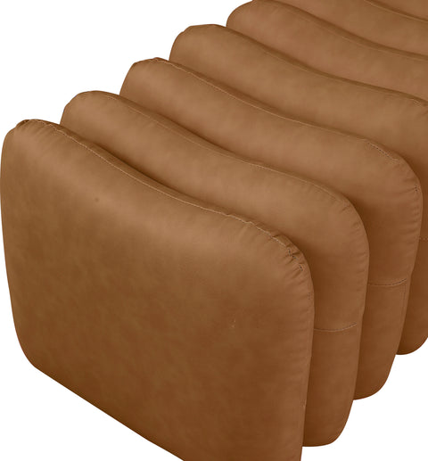 Celine Cognac Vegan Leather Upholstered Bench, 1 Piece