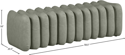 Celine Green Vegan Leather Upholstered Bench, 1 Piece