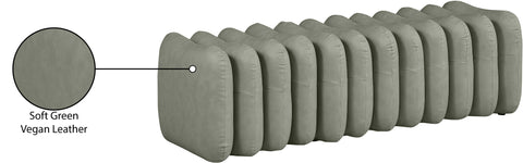 Celine Green Vegan Leather Upholstered Bench, 1 Piece