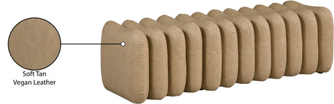 Celine Tan Vegan Leather Upholstered Bench, 1 Piece