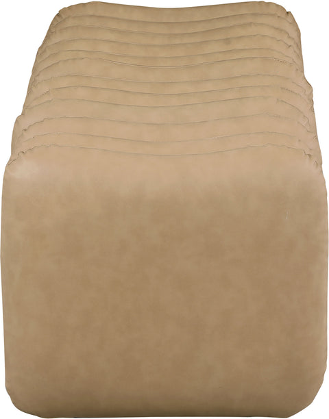 Celine Tan Vegan Leather Upholstered Bench, 1 Piece