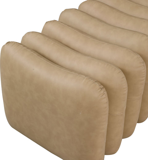 Celine Tan Vegan Leather Upholstered Bench, 1 Piece