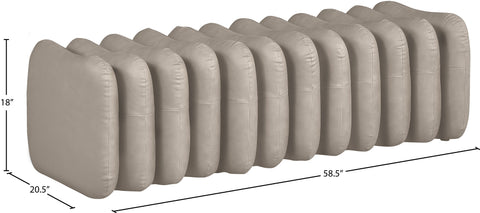 Celine Taupe Vegan Leather Upholstered Bench, 1 Piece