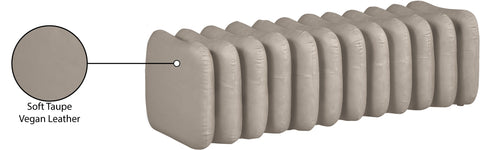 Celine Taupe Vegan Leather Upholstered Bench, 1 Piece