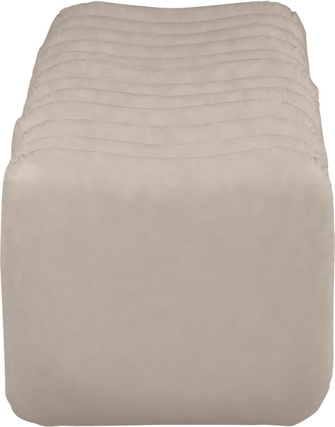 Celine Taupe Vegan Leather Upholstered Bench, 1 Piece