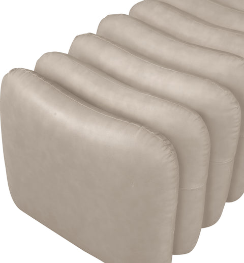Celine Taupe Vegan Leather Upholstered Bench, 1 Piece