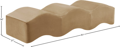 Kinsley Beige Velvet Bench