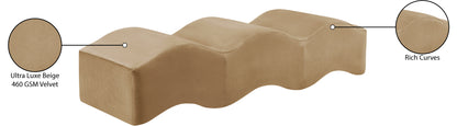 Kinsley Beige Velvet Bench