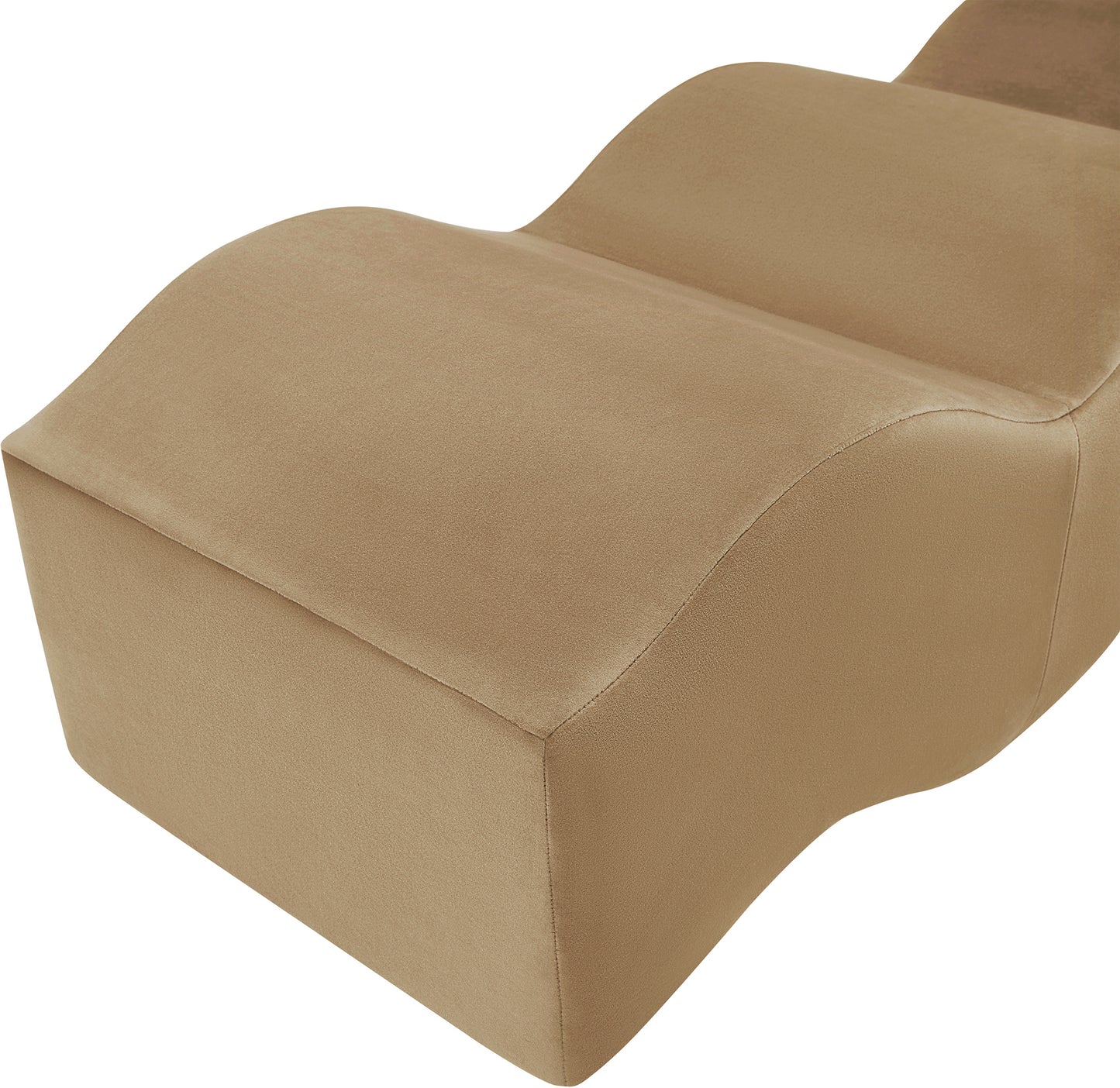 kinsley beige velvet bench