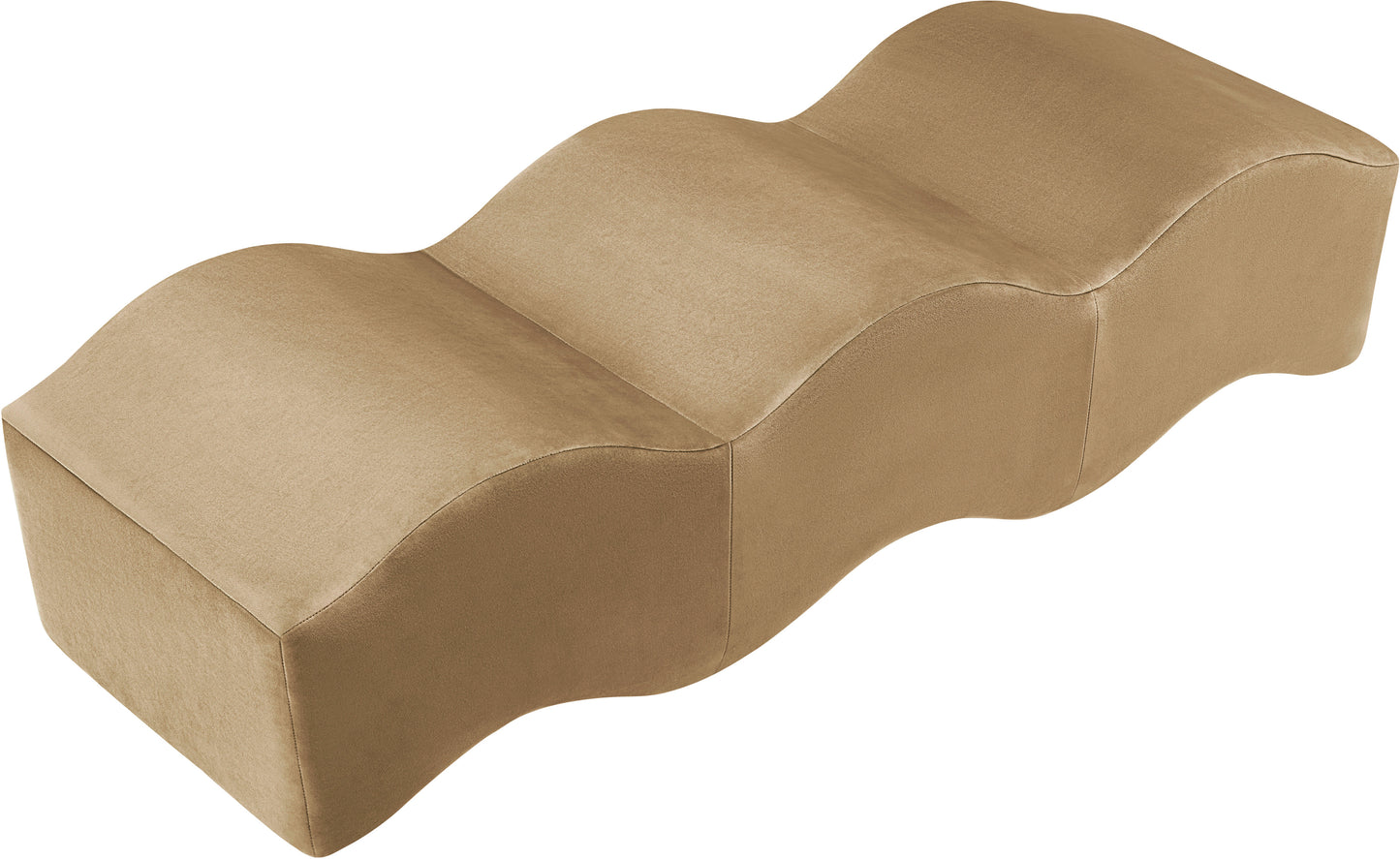 kinsley beige velvet bench