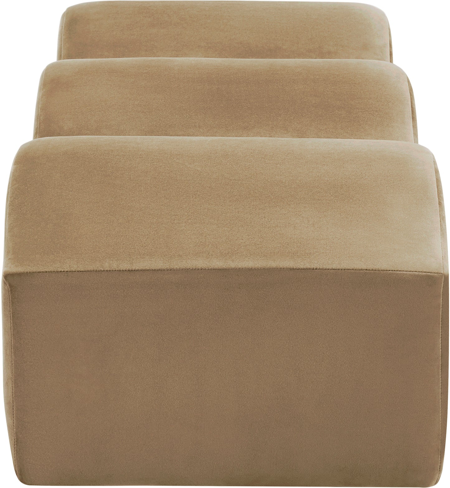 kinsley beige velvet bench