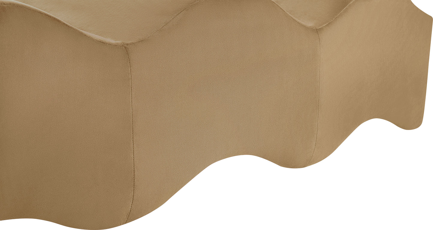 kinsley beige velvet bench