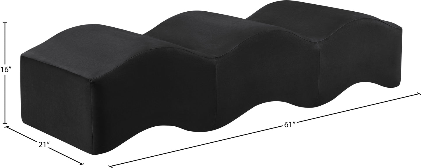 kinsley black velvet bench