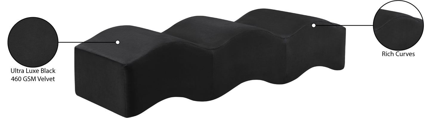 kinsley black velvet bench