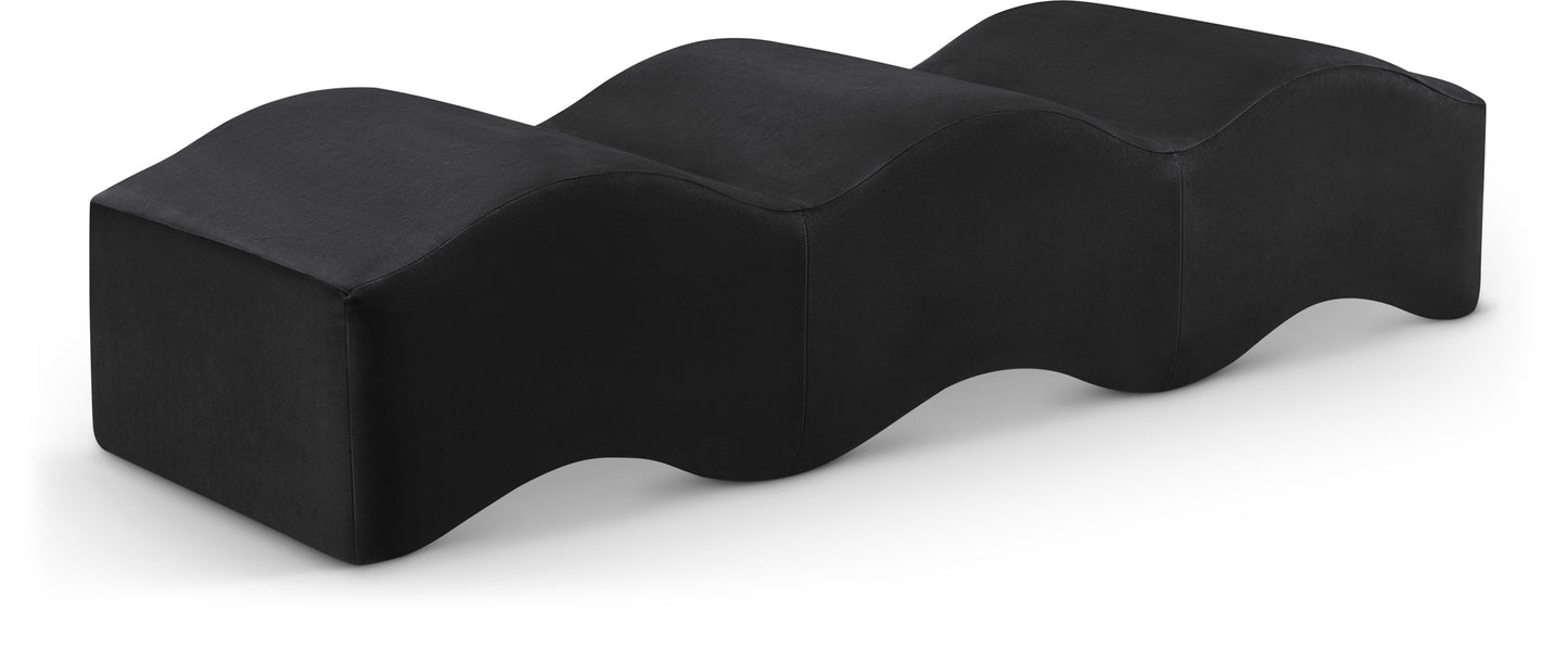 kinsley black velvet bench