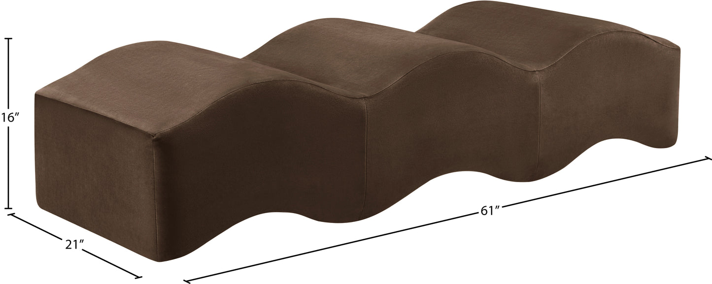 kinsley brown velvet bench