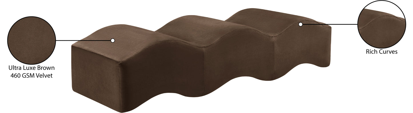 kinsley brown velvet bench