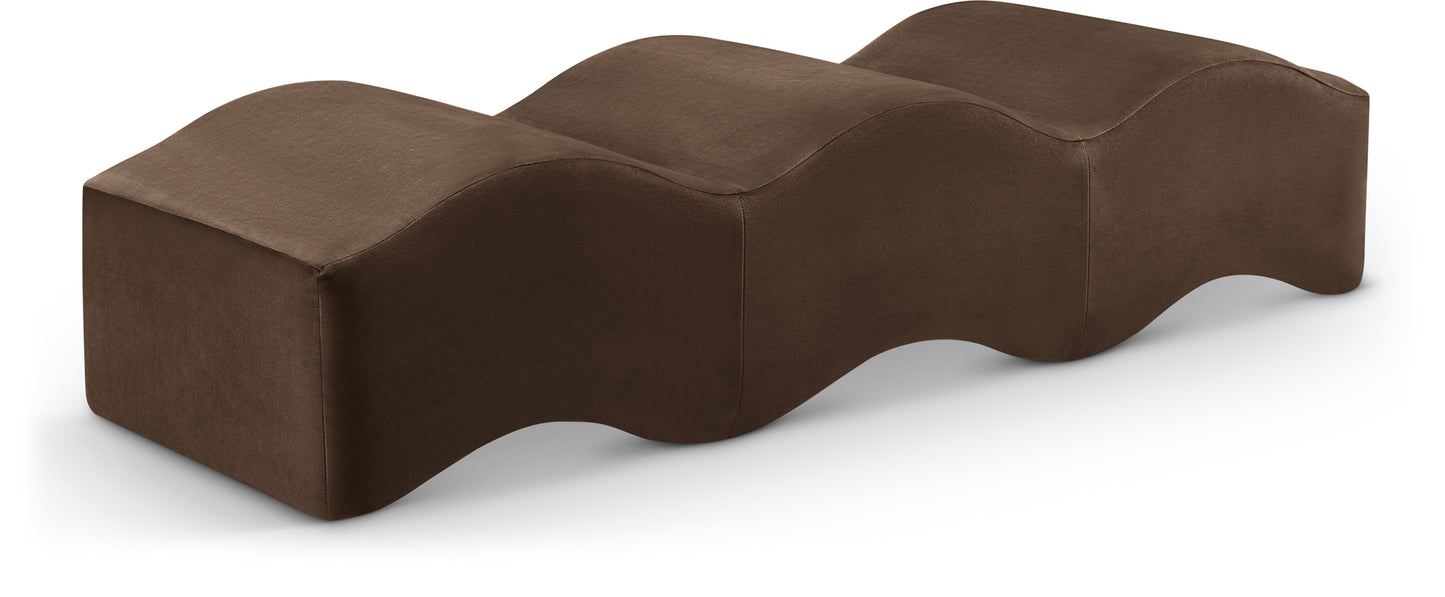 kinsley brown velvet bench