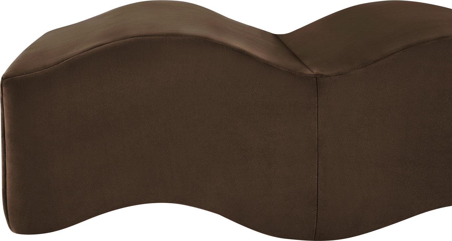 kinsley brown velvet bench