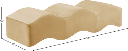 Kinsley Camel Velvet Bench