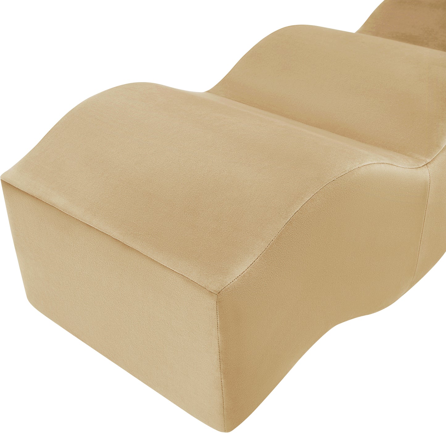 kinsley camel velvet bench