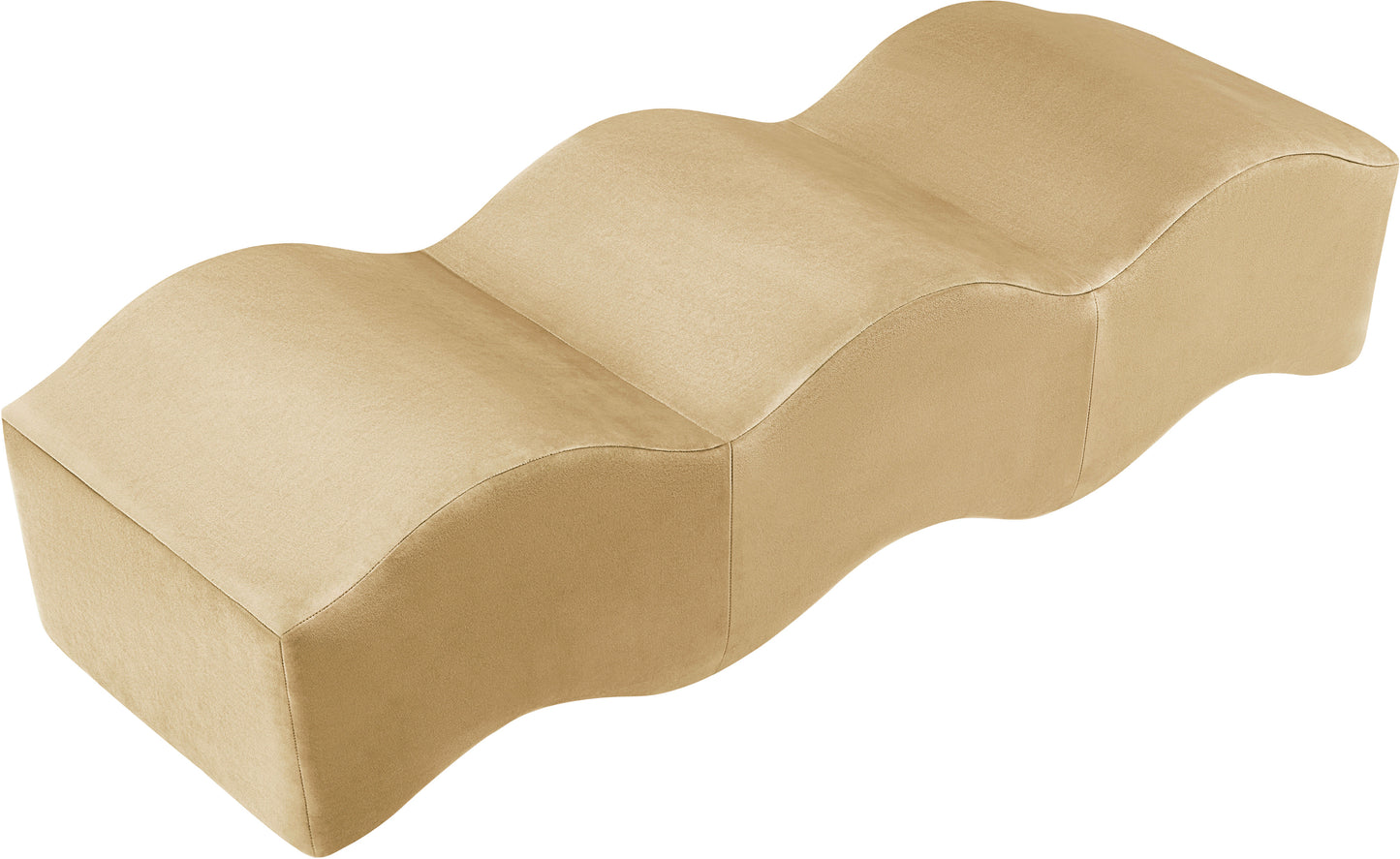 kinsley camel velvet bench