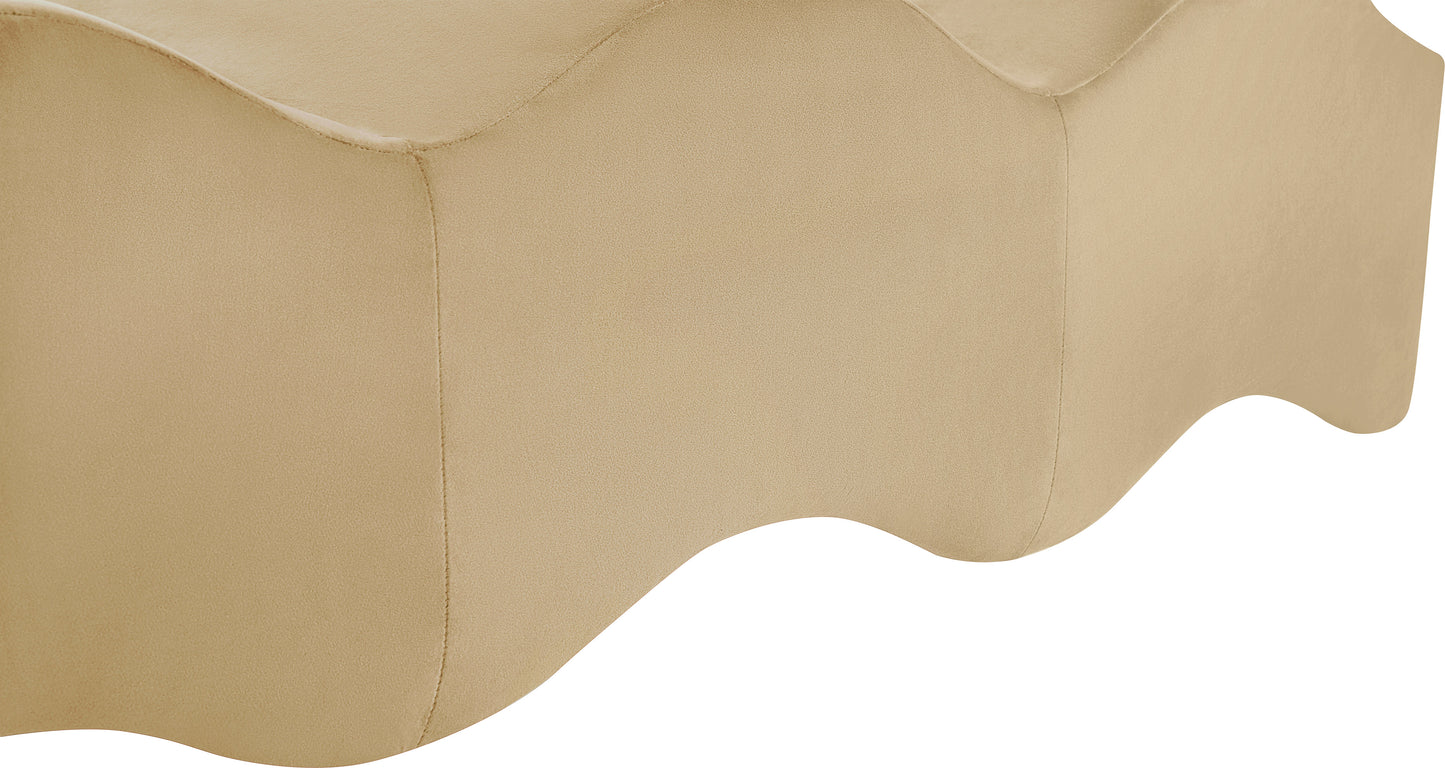 kinsley camel velvet bench