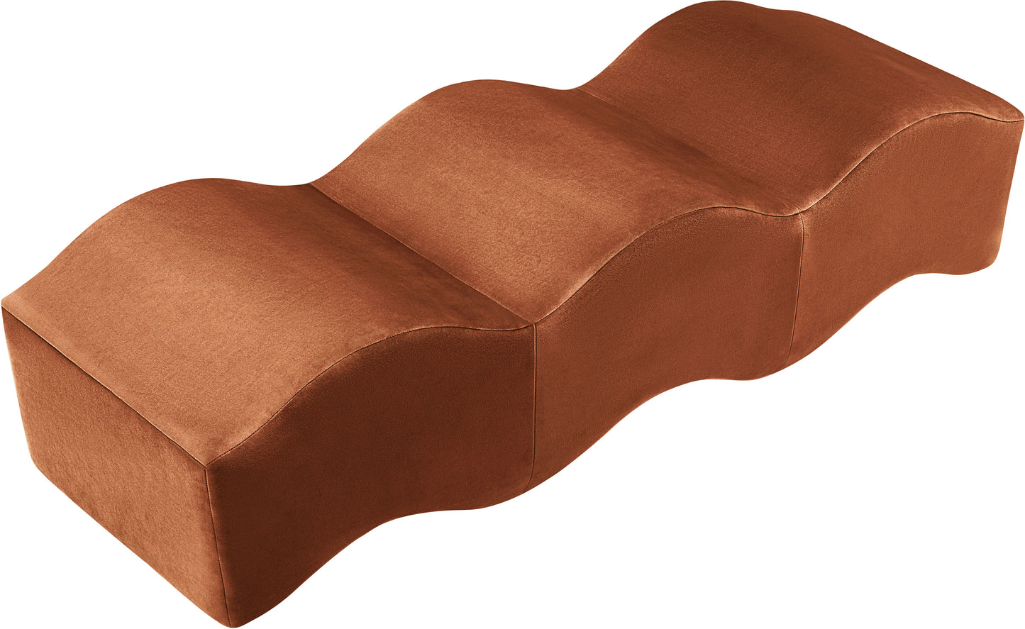 kinsley cognac velvet bench