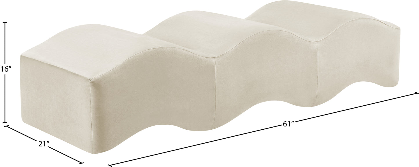 kinsley cream velvet bench