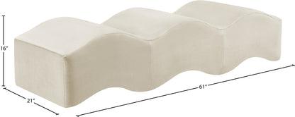 Kinsley Cream Velvet Bench