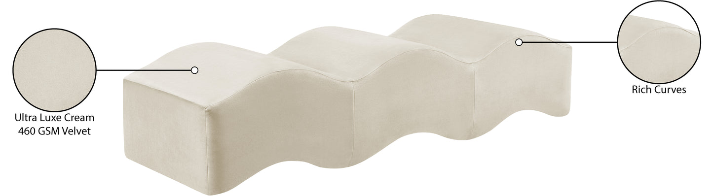 kinsley cream velvet bench