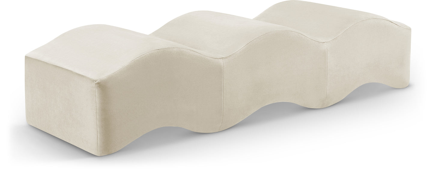 kinsley cream velvet bench