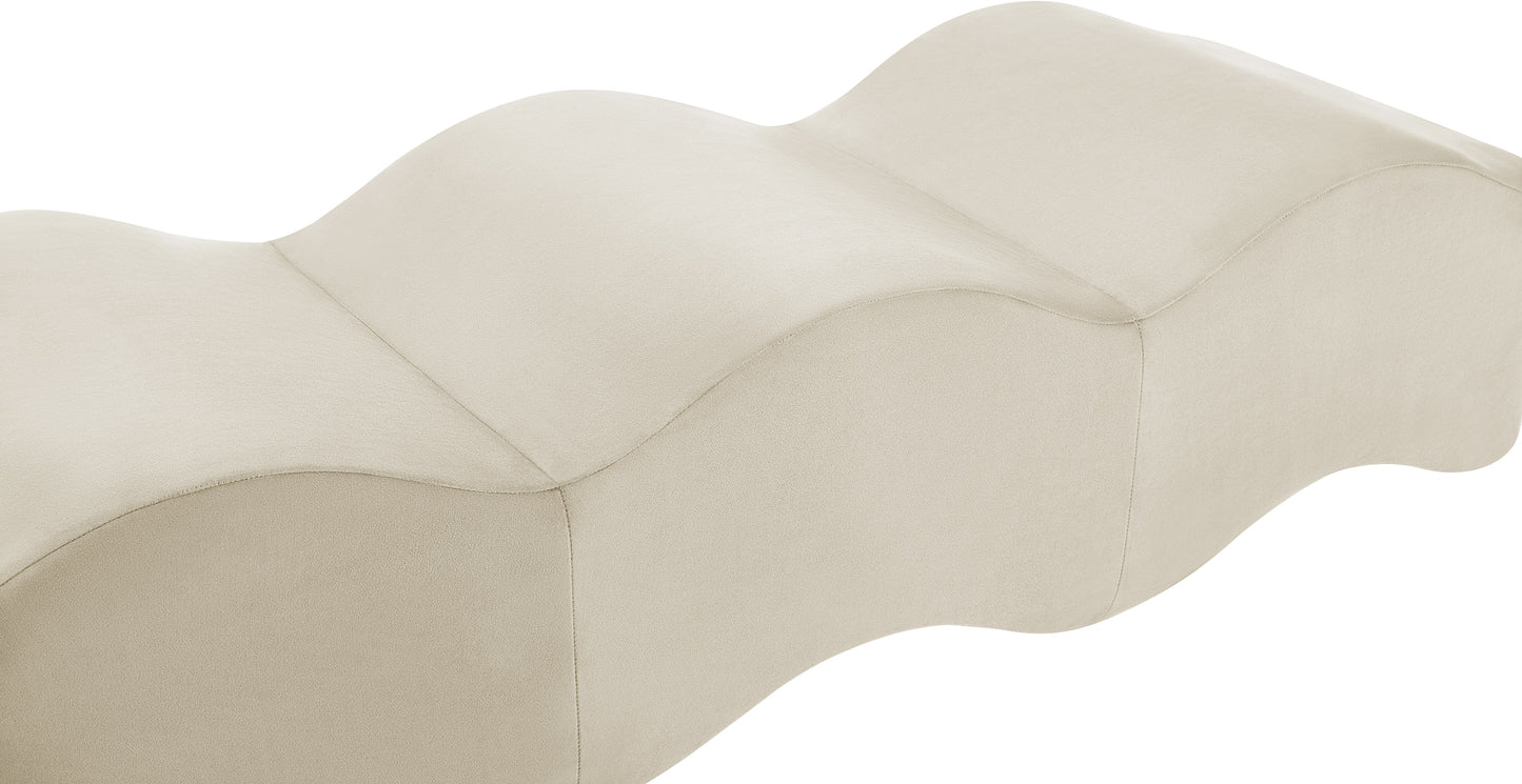 kinsley cream velvet bench