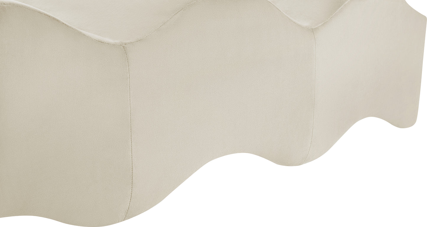 kinsley cream velvet bench