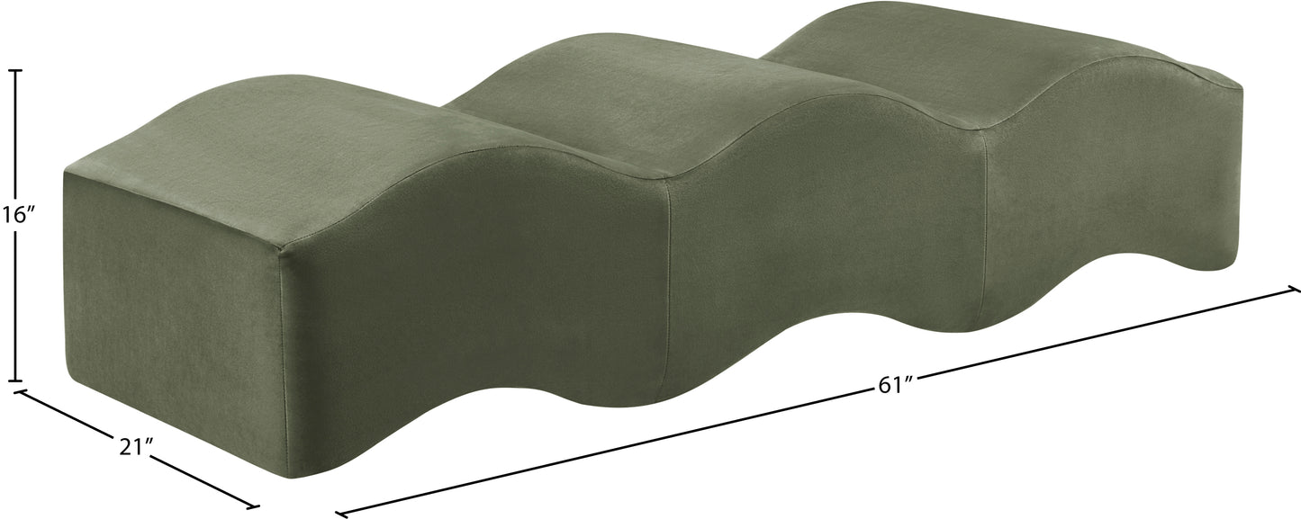 kinsley green velvet bench