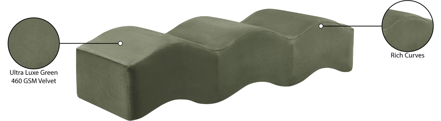 kinsley green velvet bench