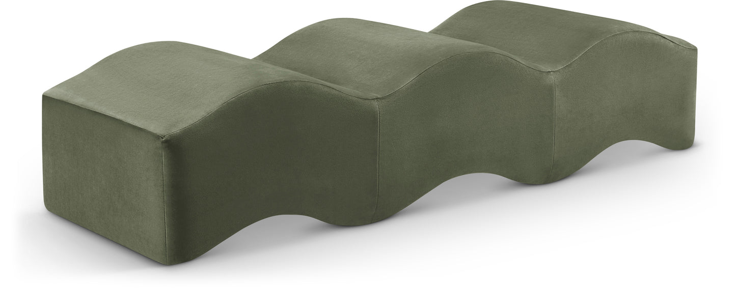 kinsley green velvet bench