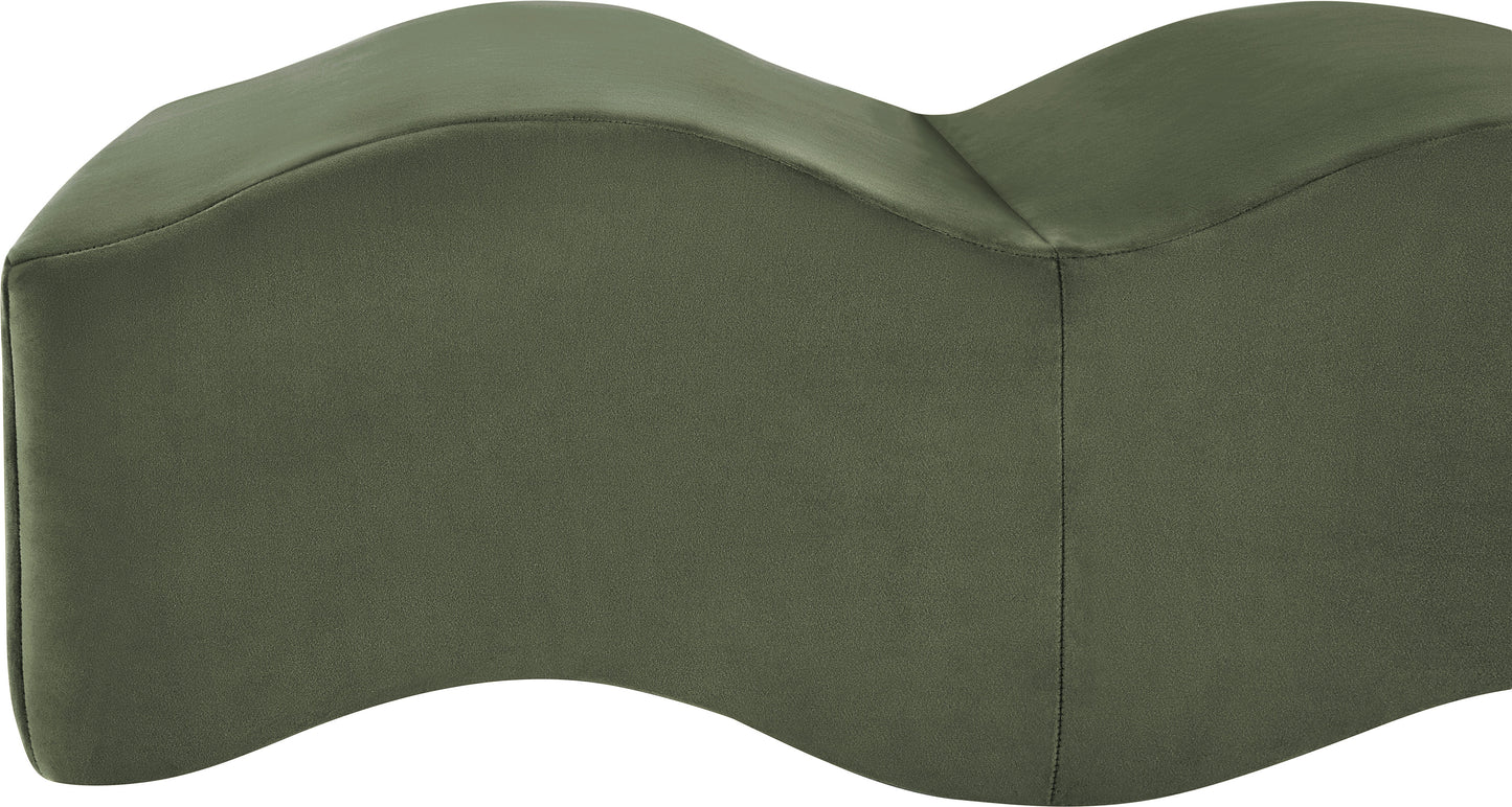 kinsley green velvet bench