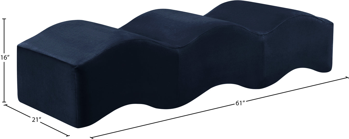 kinsley navy velvet bench