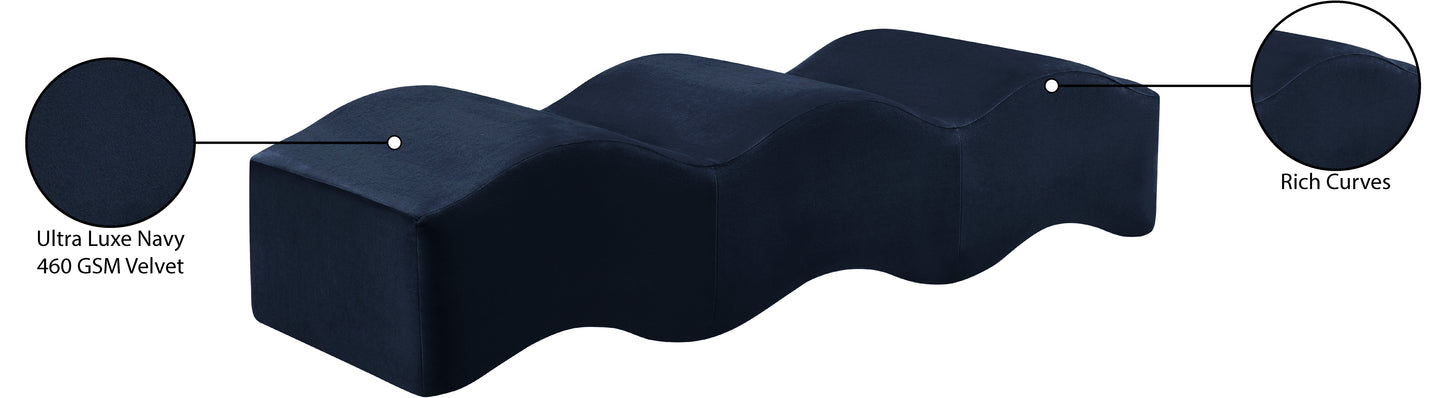 kinsley navy velvet bench